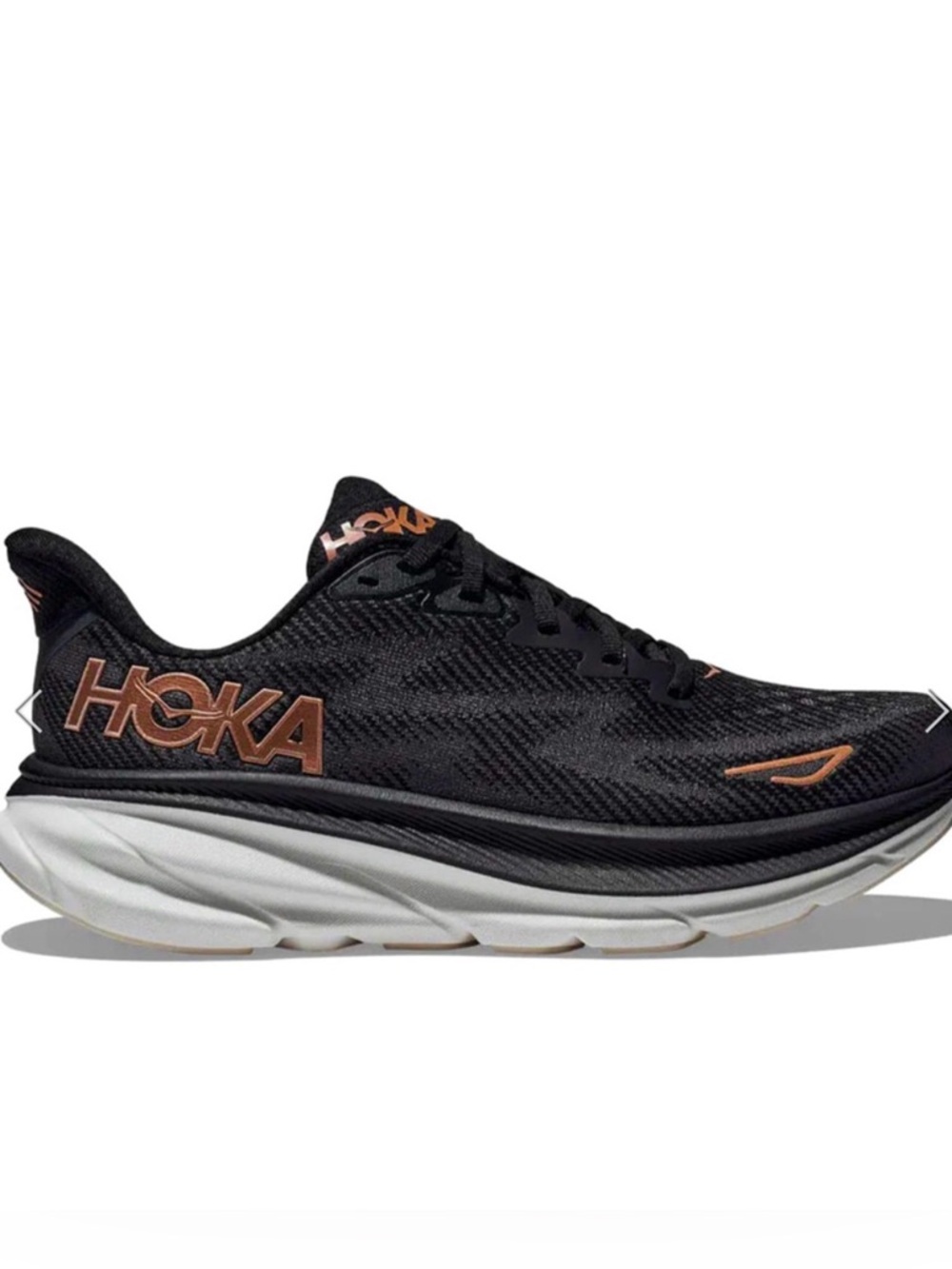 Hoka Women's Black and Rose Gold  Running Shoes Clifton 9 Size 8.5
